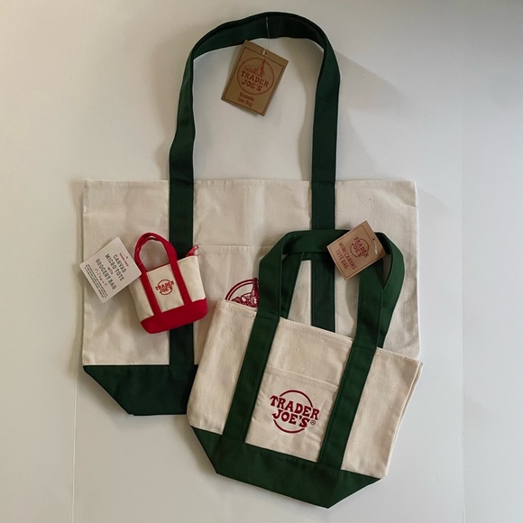 Trader Joe'S Handbags - Trader Joe's Canvas Tote Bag Set